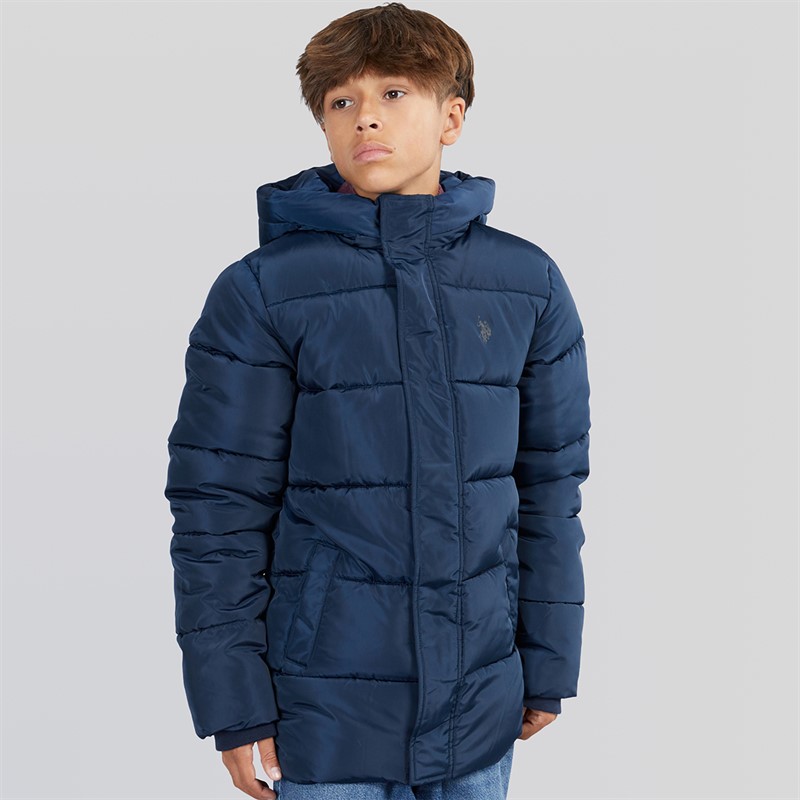 U.S. POLO ASSN. Boys Heavy Puffer Coat Navy Blazer