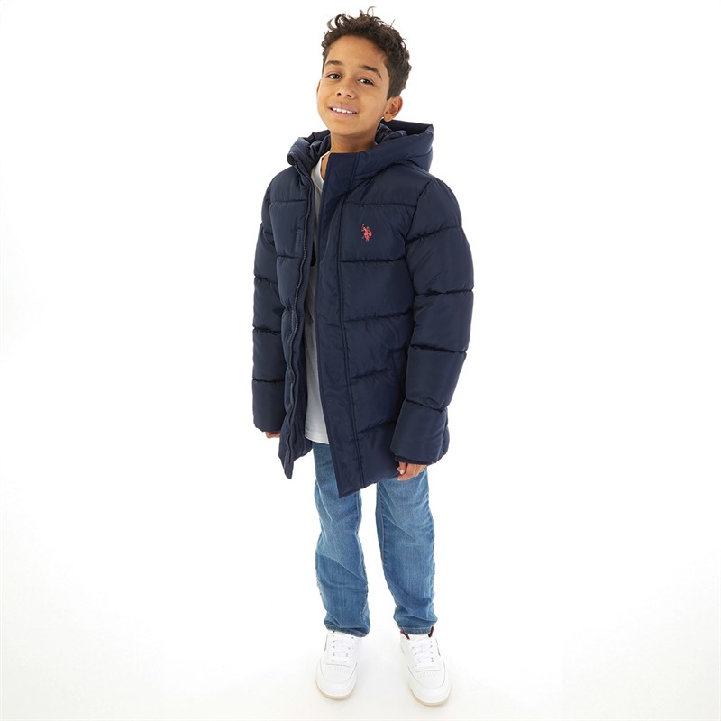 U.S. POLO ASSN. Boys Heavy Puffer Coat Navy Blazer