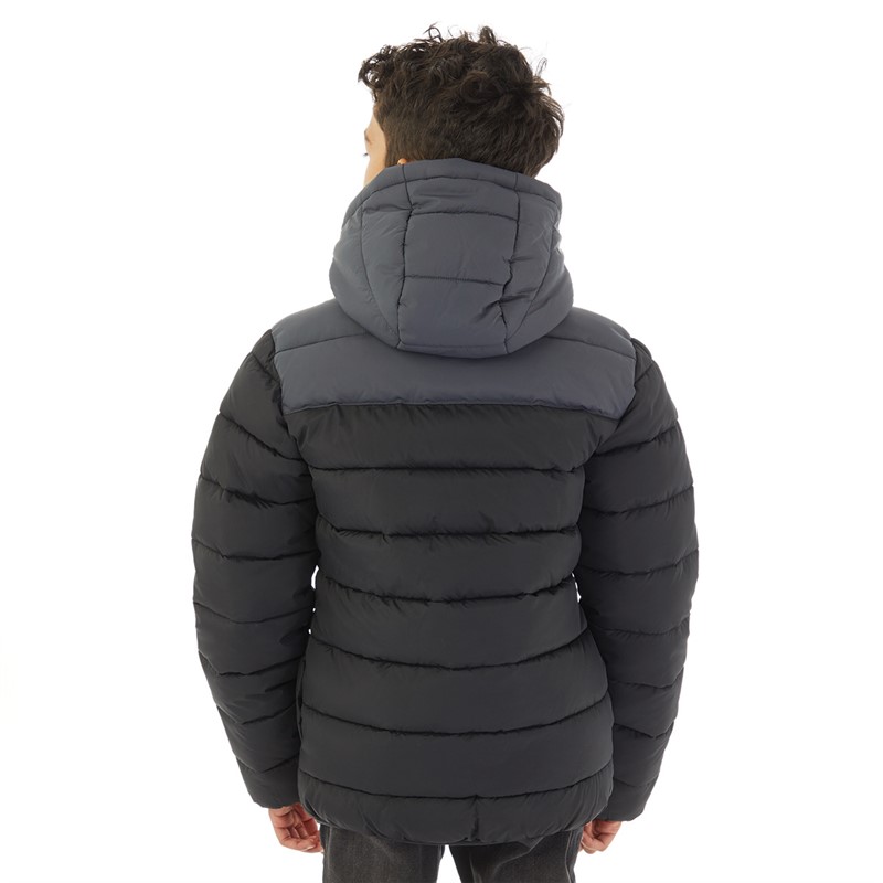 U.S. POLO ASSN. Boys Colour Block Yoke Puffer Jacket Black