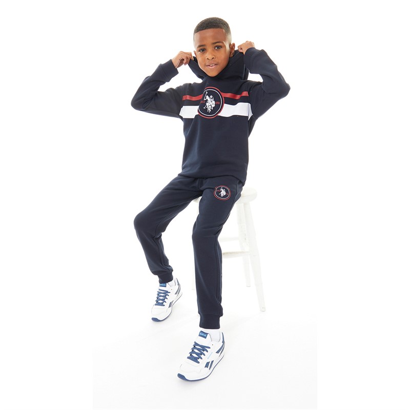 U.S. POLO ASSN. Boys Sport Circle Graphic OTH Tracksuit Set Dark Sapphire Navy