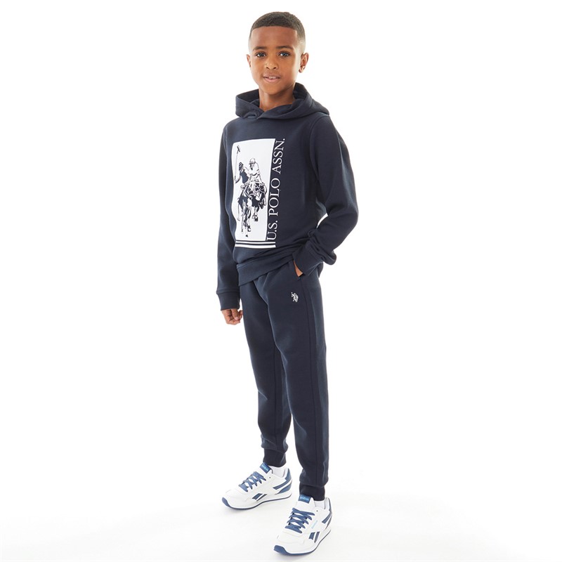 U.S. POLO ASSN. Boys Large Box OTH Hoodie Tracksuit Dark Sapphire Navy