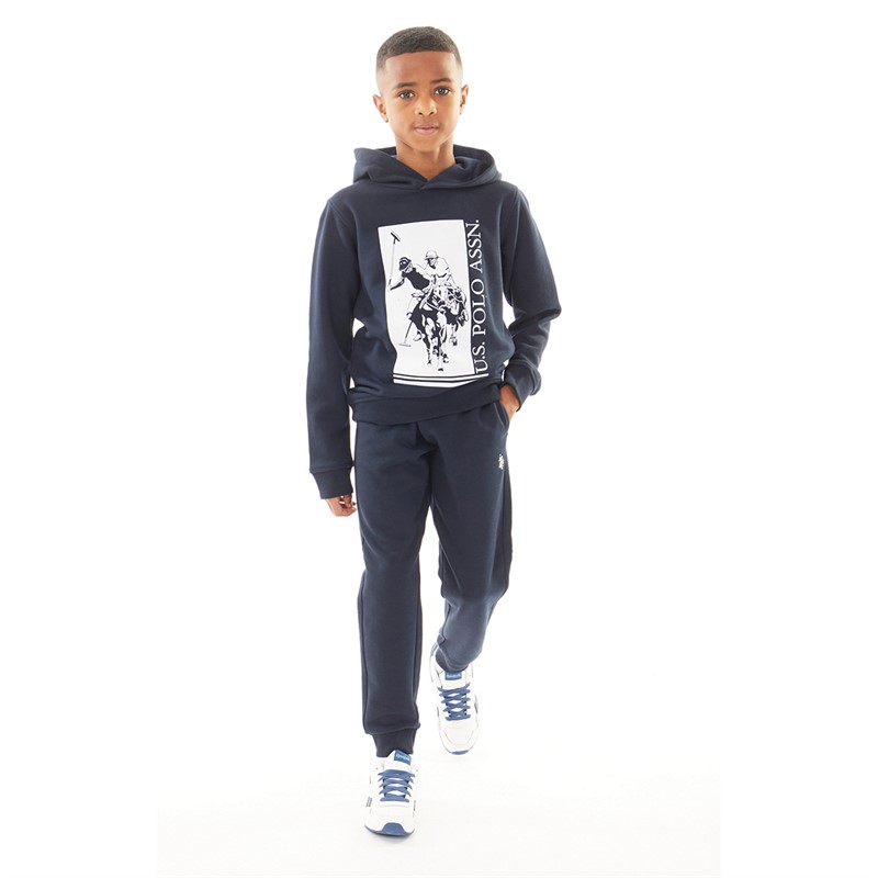 U.S. POLO ASSN. Boys Large Box OTH Hoodie Tracksuit Dark Sapphire Navy