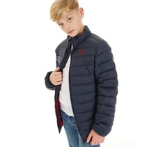 U.S. POLO ASSN. Boys Lightweight Quilted Jacket Dark Sapphire Navy/Haute Red