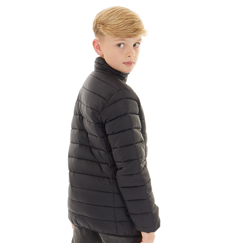 U.S. POLO ASSN. Boys Lightweight Quilted Jacket Black Bright White Dhm