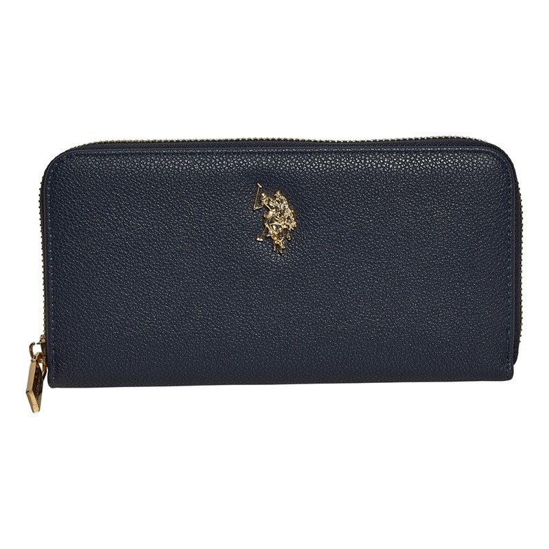 U.S. POLO ASSN. Womens Jones Large Zip Around Purse Navy