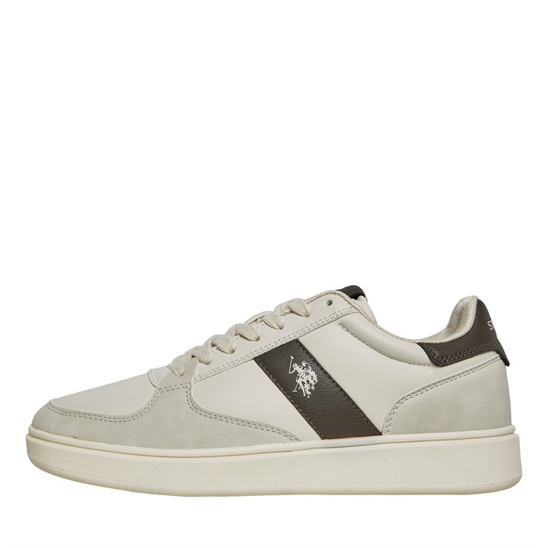 U.S. POLO ASSN. Mens Rokko Trainers Light Beige/Dark Brown