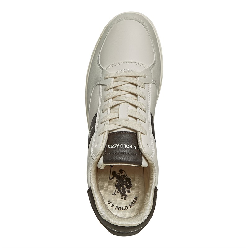 U.S. POLO ASSN. Mens Rokko Trainers Light Beige/Dark Brown