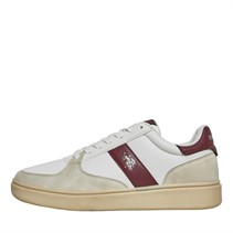 U.S. POLO ASSN. Mens Rokko Trainers White/Bordeaux Red