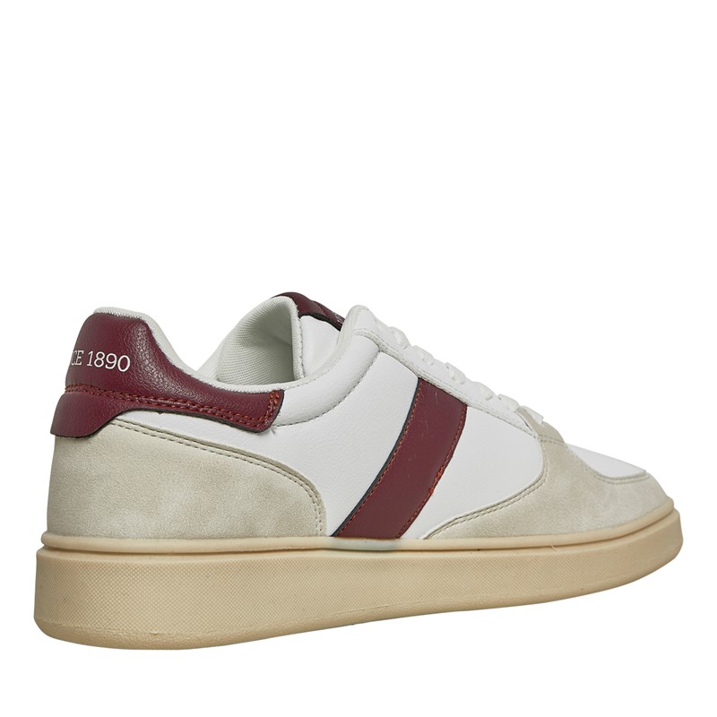 U.S. POLO ASSN. Mens Rokko Trainers White/Bordeaux Red