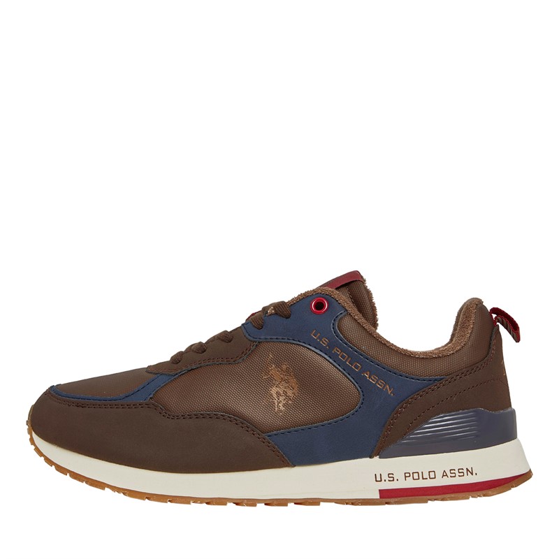 U.S. POLO ASSN. Mens Tabry Trainers Dark Brown/Dark Blue