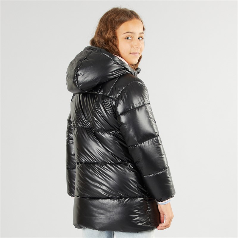 U.S. POLO ASSN. Mädchen Lange Stepp Jacke Schwarz