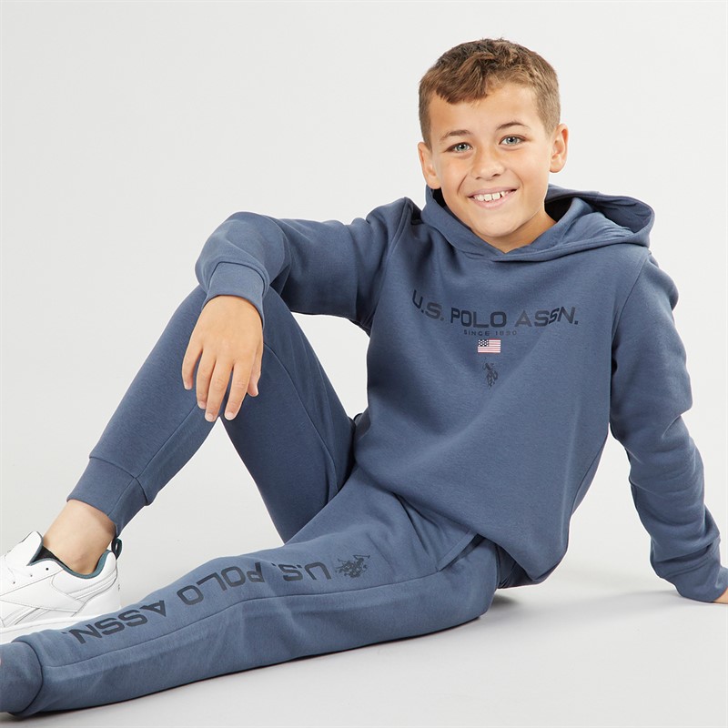 U.S. POLO ASSN. Boys Logo Hoodie And Joggers Tracksuit Set Vintage Indigo
