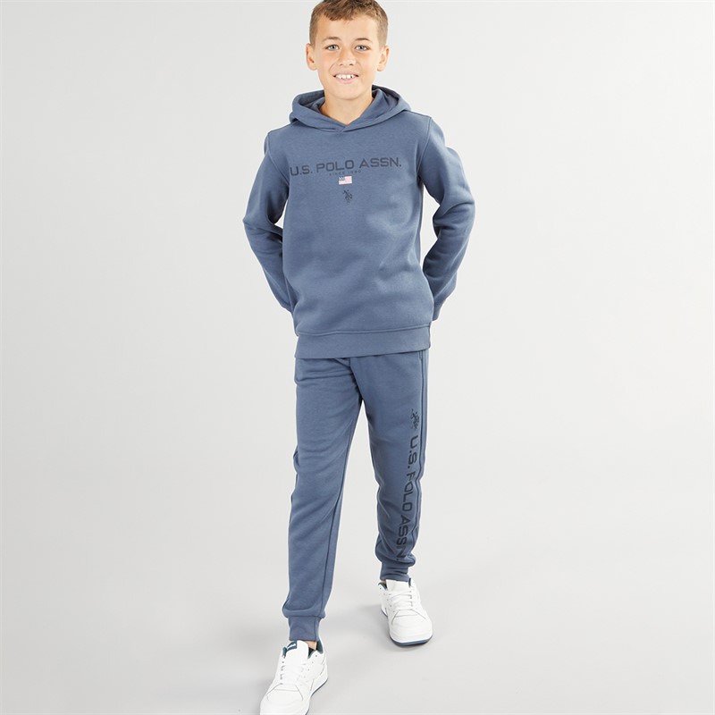 U.S. POLO ASSN. Boys Logo Hoodie And Joggers Tracksuit Set Vintage Indigo