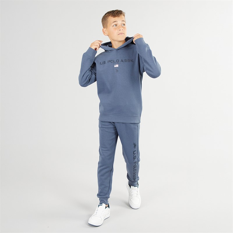 U.S. POLO ASSN. Boys Logo Hoodie And Joggers Tracksuit Set Vintage Indigo