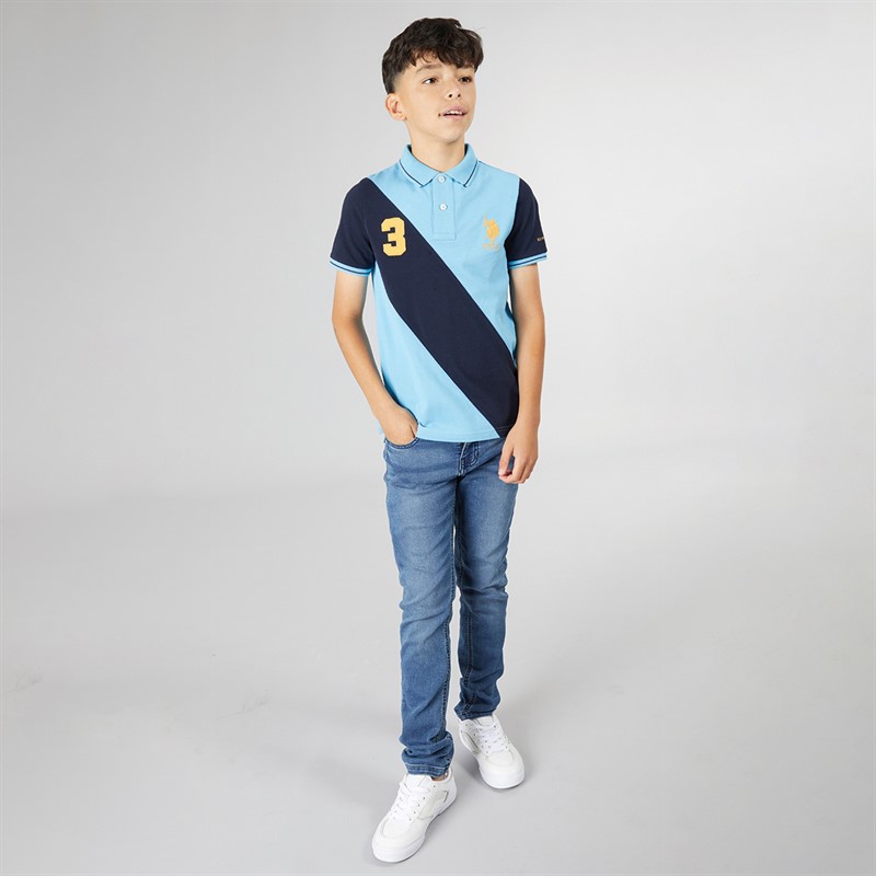 U.S. Polo Shirt ASSN. Boys Sash Pique Polo Shirt Heritage Blue