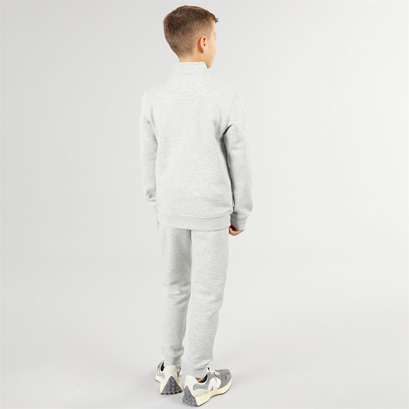 U.S. POLO ASSN. Boys Sport Logo BB 1/4 Zip And Joggers Tracksuit Set Mid Grey Marl