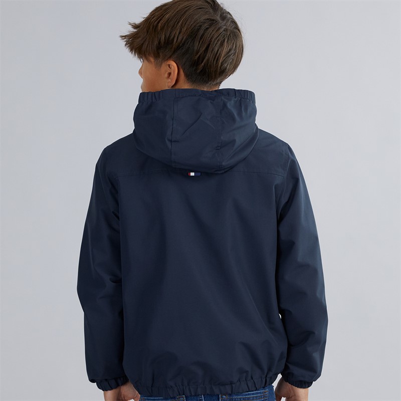 U.S. POLO ASSN. Boys Micro Fleece Lined Windbreaker Jacket Dark Sapphire Navy/Haute Red Dhm