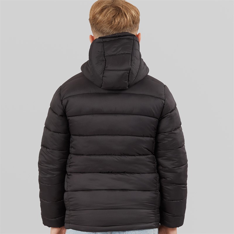 U.S. POLO ASSN. Boys Hooded Quilted Jacket Black