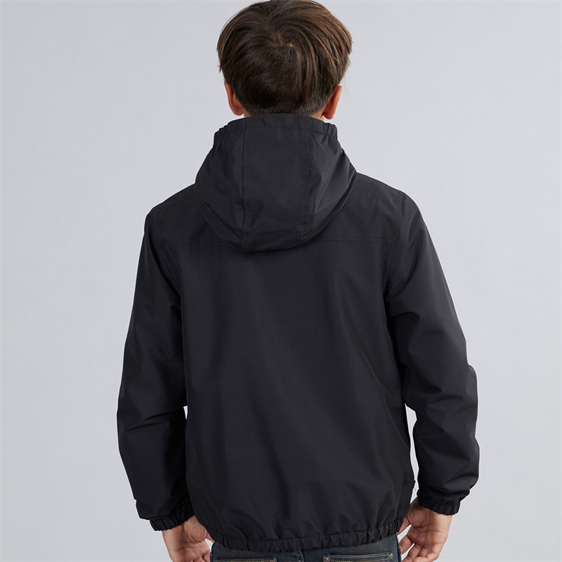 U.S. POLO ASSN. Boys Micro Fleece Lined Windbreaker Jacket Black/Bright White DHM Black Bright White Dhm