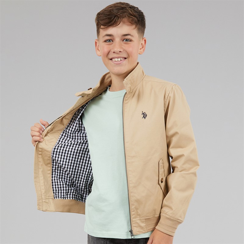 U.S. POLO ASSN. Boys Twill Harrington Jacket Cornstalk