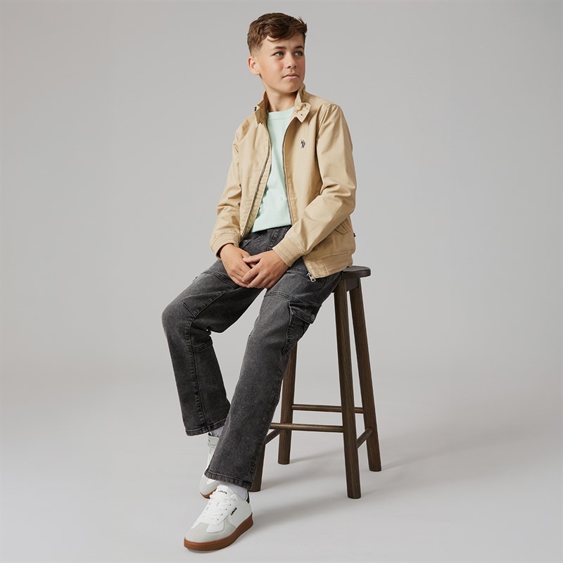 U.S. POLO ASSN. Boys Twill Harrington Jacket Cornstalk