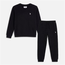U.S. POLO ASSN. Boys Sweatshirt And Joggers Tracksuit Black/Bright White DHM Black Bright White Dhm