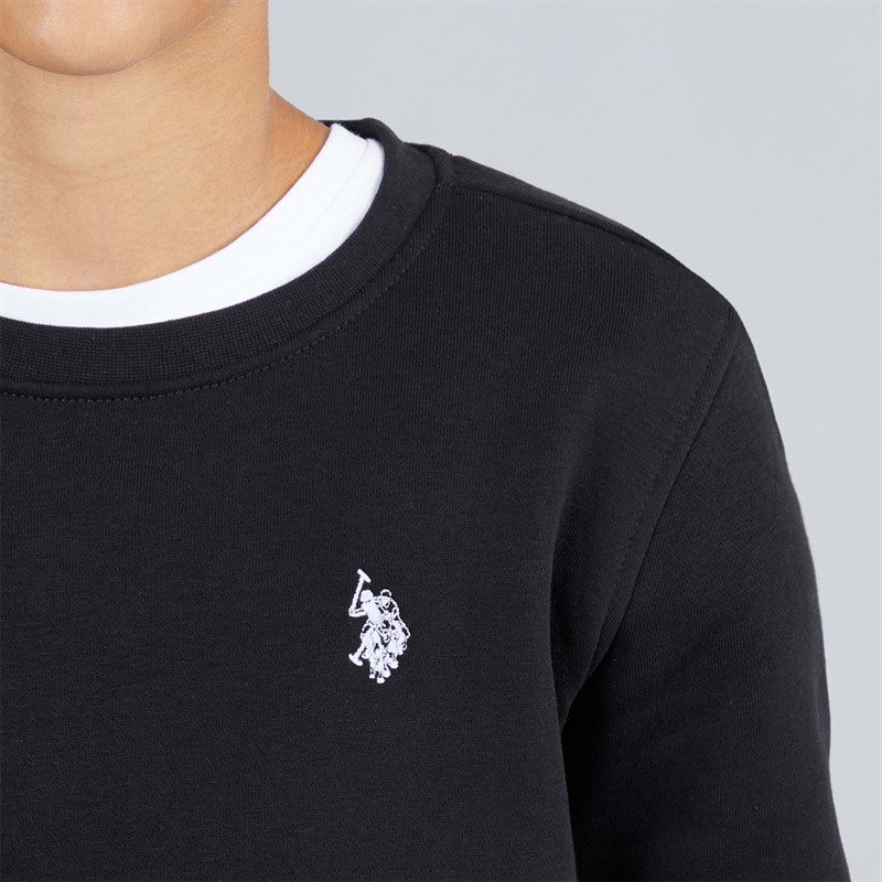U.S. POLO ASSN. Boys Sweatshirt And Joggers Tracksuit Black/Bright White DHM Black Bright White Dhm