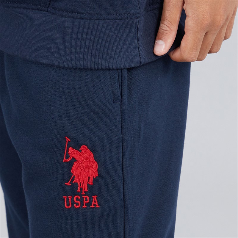 U.S. POLO ASSN. Boys Player 3 LB Joggers Dark Sapphire Navy/Haute Red Dhm
