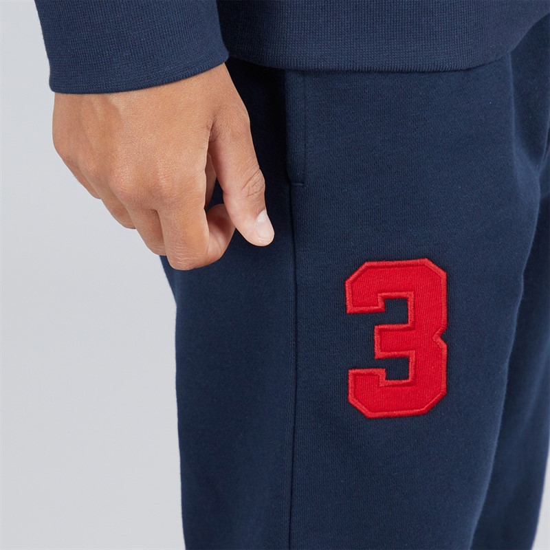 U.S. POLO ASSN. Boys Player 3 LB Joggers Dark Sapphire Navy/Haute Red Dhm