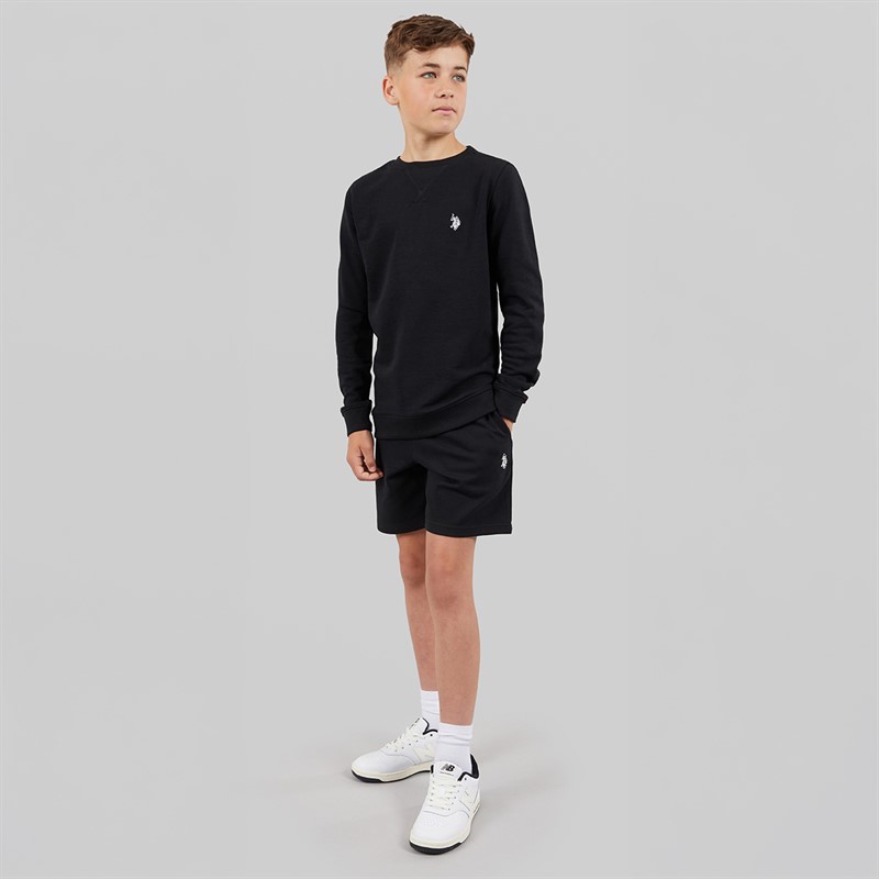 U.S. POLO ASSN. Boys DHM Sweatshirt Black/Bright White DHM Black Bright White Dhm