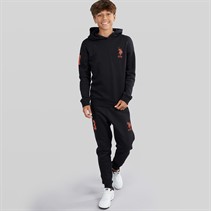 U.S. POLO ASSN. Boys Player 3 Hoodie And Joggers Tracksuit Black