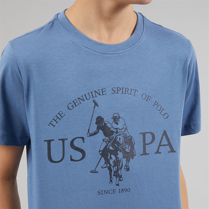 U.S. POLO ASSN. Boys Graphic T-Shirt Blue Horizon