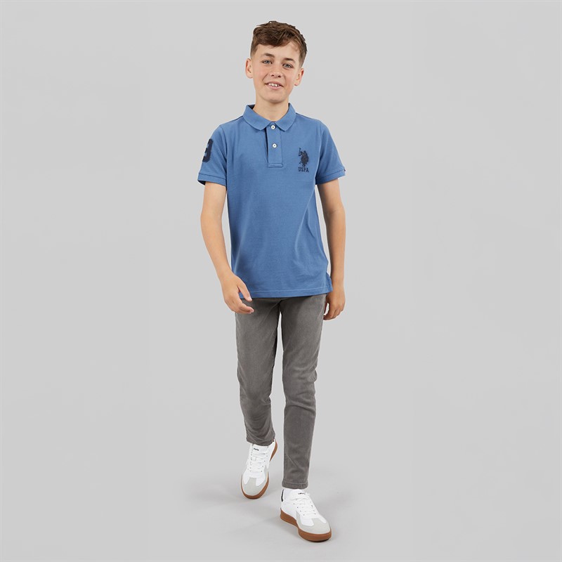 U.S. POLO ASSN. Boys Player 3 Pique Polo Shirt Blue Horizon