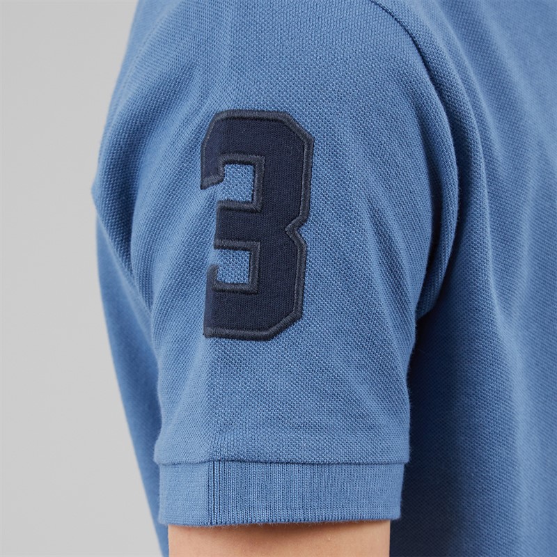 U.S. POLO ASSN. Boys Player 3 Pique Polo Shirt Blue Horizon