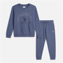 U.S. POLO ASSN. Boys Graphic Sweatshirt And Joggers Tracksuit Blue Horizon