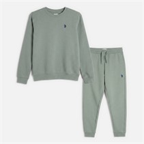 U.S. POLO ASSN. Boys Sweatshirt And Joggers Tracksuit Chinois Green