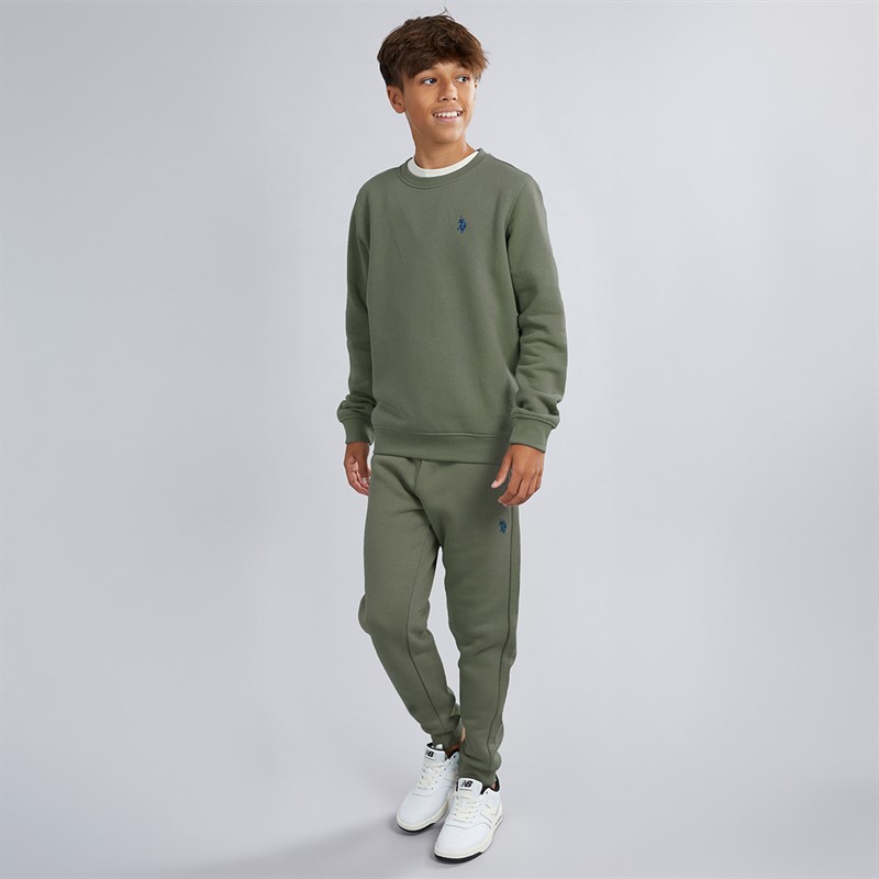 U.S. POLO ASSN. Boys Sweatshirt And Joggers Tracksuit Chinois Green