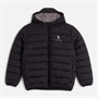 U.S. POLO ASSN. Boys Hooded Quilted Jacket Black