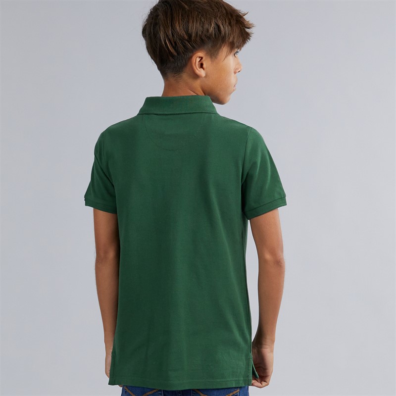 U.S. POLO ASSN. Boys DHM Pique Polo Shirt Pine Needle Pineneedle