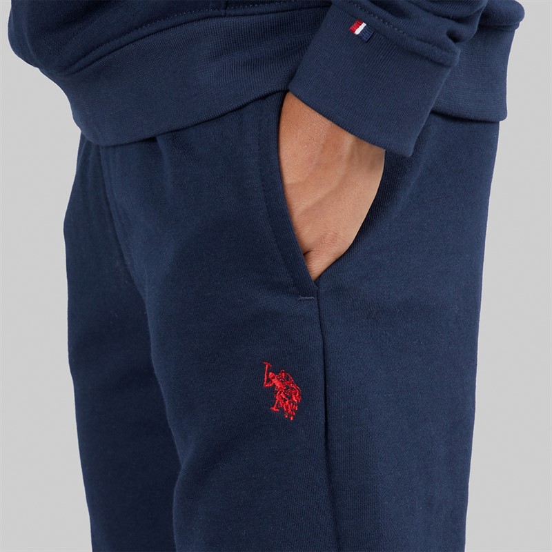 U.S. POLO ASSN. Boys DHM Straight Leg LB Joggers Dark Sapphire Navy/Haute Red Dhm