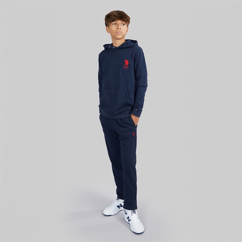 U.S. POLO ASSN. Boys DHM Straight Leg LB Joggers Dark Sapphire Navy/Haute Red Dhm