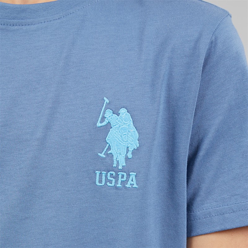 U.S. POLO ASSN. Boys Player 3 T-Shirt Blue Horizon/Air Blue Dhm