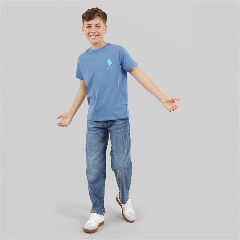 U.S. POLO ASSN. Boys Player 3 T-Shirt Blue Horizon/Air Blue Dhm