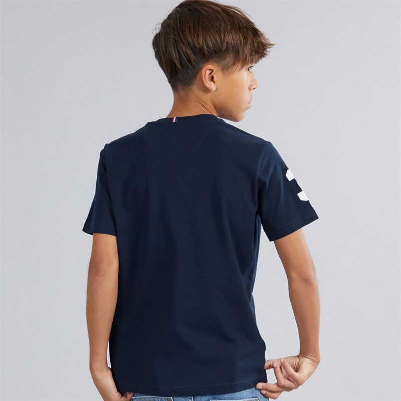 U.S. POLO ASSN. Boys Player 3 T-Shirt Dark Sapphire Navy/White Dhm