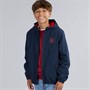 U.S. POLO ASSN. Boys Fleece Lined Windcheater Jacket Dark Sapphire Navy/Haute Red Dhm