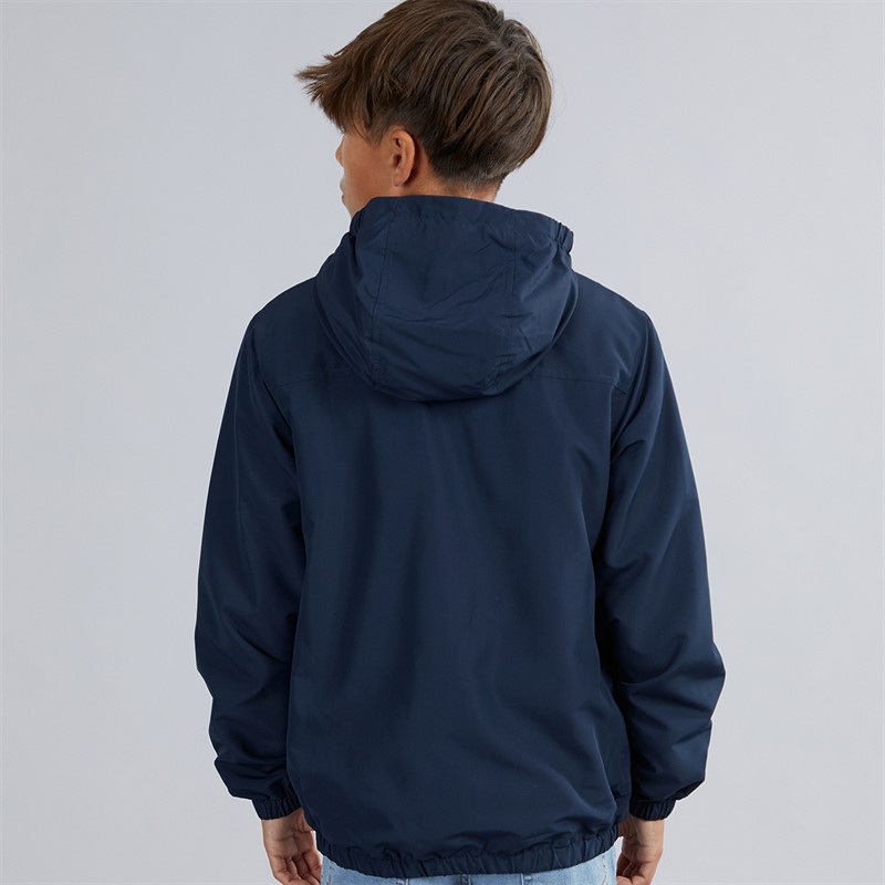 U.S. POLO ASSN. Boys Fleece Lined Windcheater Jacket Dark Sapphire Navy/Haute Red Dhm