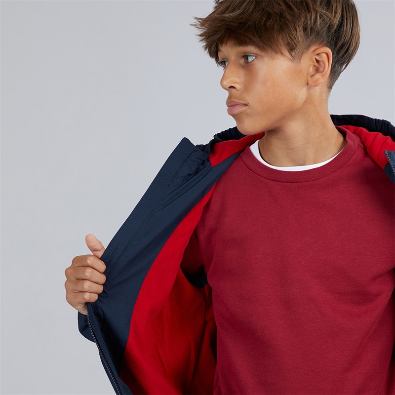 U.S. POLO ASSN. Boys Fleece Lined Windcheater Jacket Dark Sapphire Navy/Haute Red Dhm