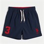 U.S. POLO ASSN. Boys Player 3 Swim Shorts Dark Sapphire Navy/Haute Red Dhm