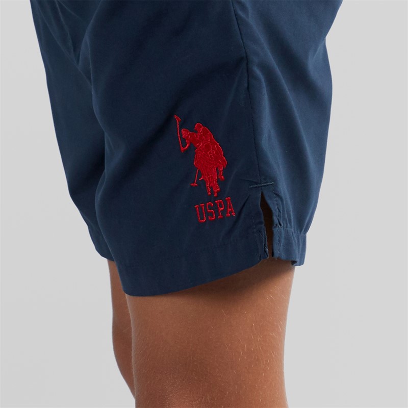 U.S. POLO ASSN. Boys Player 3 Swim Shorts Dark Sapphire Navy/Haute Red Dhm