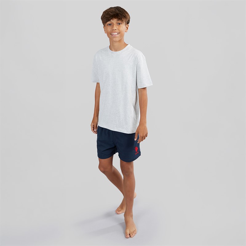 U.S. POLO ASSN. Boys Player 3 Swim Shorts Dark Sapphire Navy/Haute Red Dhm